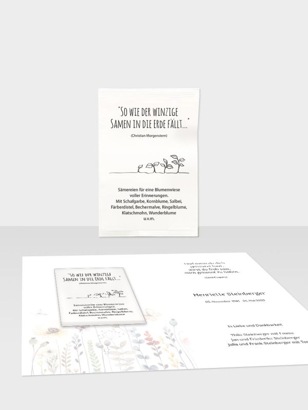Gedenk-Saatgut-Tütchen Motiv Fineline-Dekor Aussaat | SAT_002