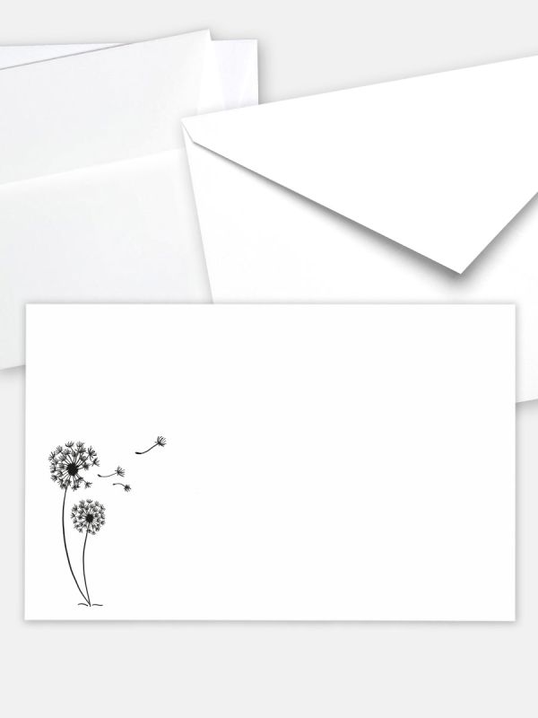 Umschlag im klassischen Format (191 x 120 mm) | Auswahl: Papiersorte, gerade Klappe/Haftklebung oder Spitzklappe/Nassklebung | Adresseindruck und Lettershop möglich | Motiv Pusteblume | TUK_004