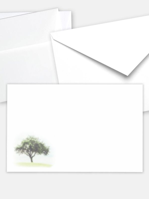 Umschlag im klassischen Format (191 x 120 mm) | Auswahl: Papiersorte, gerade Klappe/Haftklebung oder Spitzklappe/Nassklebung | Adresseindruck und Lettershop möglich | Motiv Grüne Wiese | TUK_021