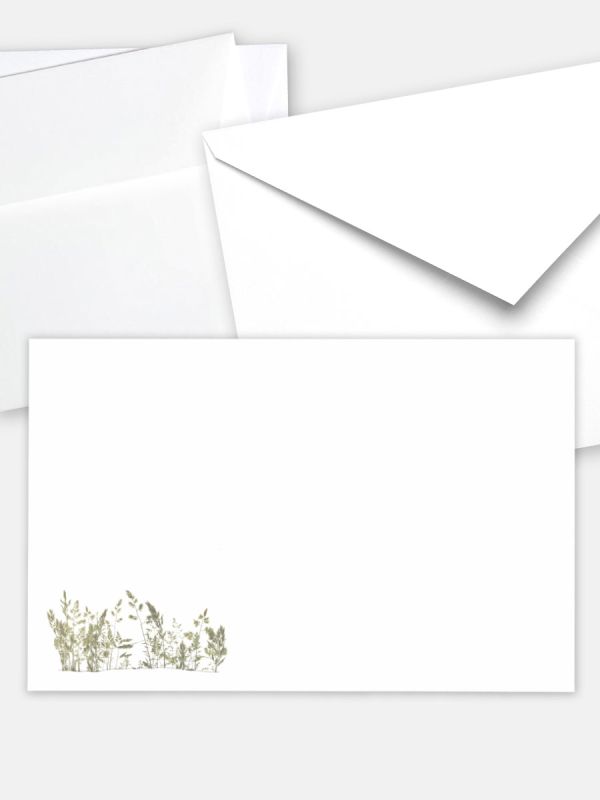 Umschlag im klassischen Format (191 x 120 mm) | Auswahl: Papiersorte, gerade Klappe/Haftklebung oder Spitzklappe/Nassklebung | Adresseindruck und Lettershop möglich | Motiv Herbarium | TUK_037