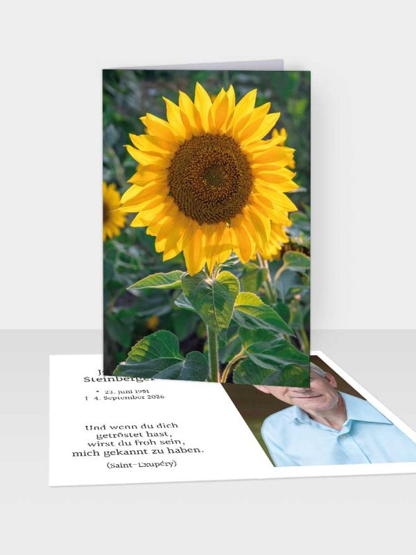 Erinnerungsbild - Kleinere Klappkarte mit Trauerbild/Sterbebildchen (74 x 105 mm) | Motiv Feldweg | XEB_022