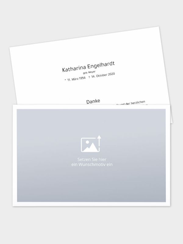 2-seitige Danksagungskarte im klassischen Querformat (178 x 115 mm) | Freies Design | DKK_2Q_029
