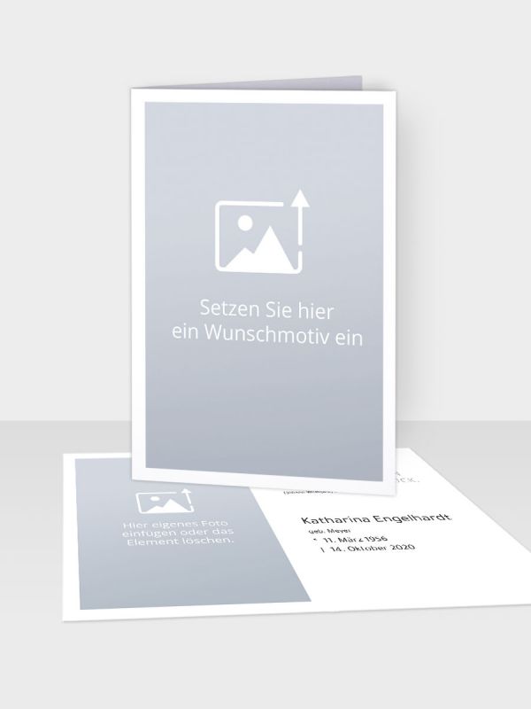 Erinnerungsbild - Kleinere Klappkarte mit Trauerbild/Sterbebildchen (74 x 105 mm) | Freies Design | EB_029