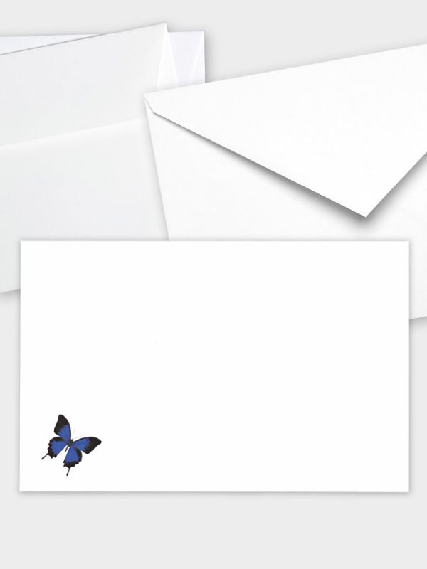 Umschlag im klassischen Format (185 x 120 mm) | Auswahl: Papiersorte, gerade Klappe/Haftklebung oder Spitzklappe/Nassklebung | Adresseindruck und Lettershop möglich | Motiv Schmetterlinge | TUK_059