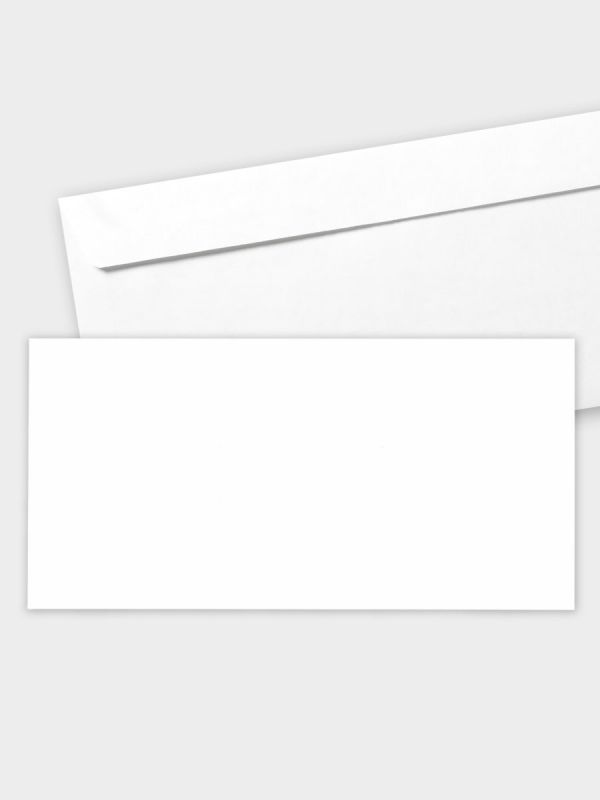 Umschlag im modernen Format (220 x 110 mm) | gerade Klappe/Haftklebung | Auswahl: Papiersorte | Adresseindruck und Lettershop möglich | Blanko | TUM_000