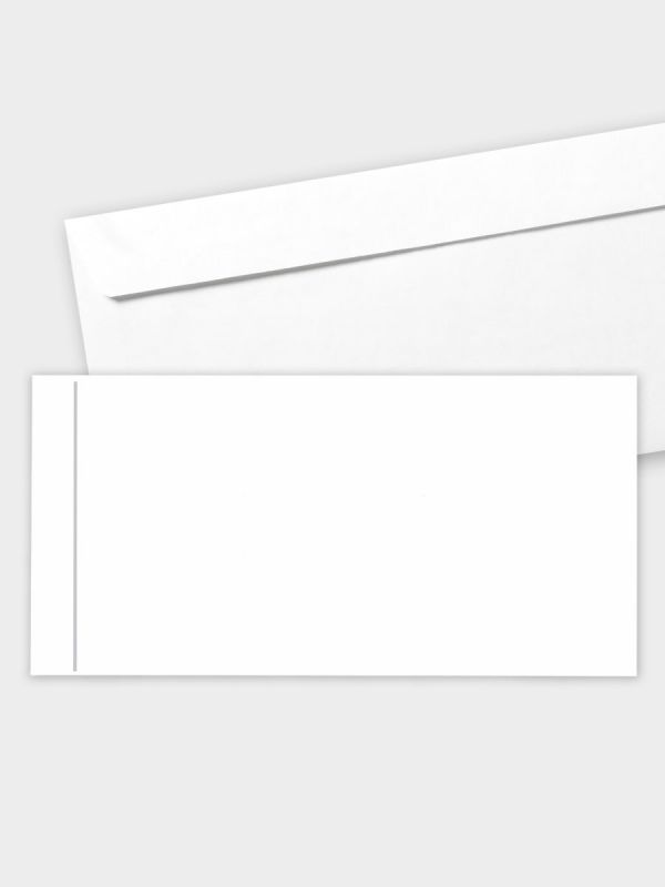Umschlag im modernen Format (220 x 110 mm) | gerade Klappe/Haftklebung | Auswahl: Papiersorte | Adresseindruck und Lettershop möglich | Motiv Trauerlinie (links) | TUM_014