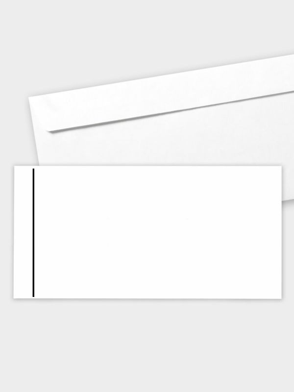 Umschlag im modernen Format (220 x 110 mm) | gerade Klappe/Haftklebung | Auswahl: Papiersorte | Adresseindruck und Lettershop möglich | Motiv Trauerlinie (links) schwarz | TUM_015