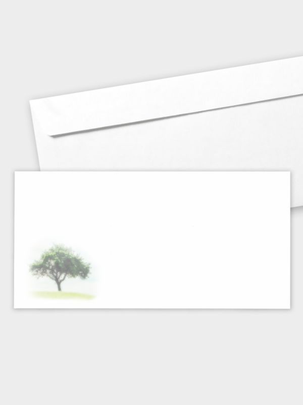 Umschlag im modernen Format (220 x 110 mm) | gerade Klappe/Haftklebung | Auswahl: Papiersorte | Adresseindruck und Lettershop möglich | Motiv Grüne Wiese | TUM_021