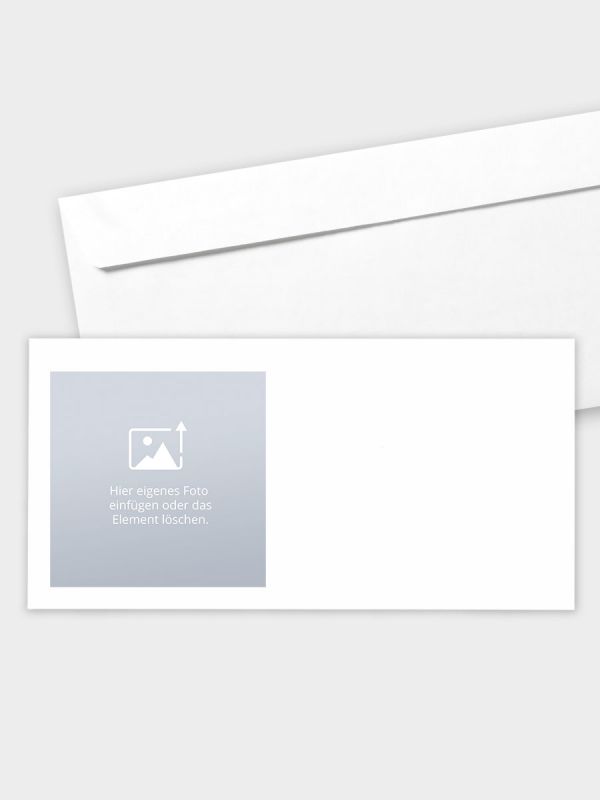 Umschlag im modernen Format (220 x 110 mm) | Auswahl: Papiersorte, gerade Klappe/Haftklebung | Eigenes Motiv |  TUM_999